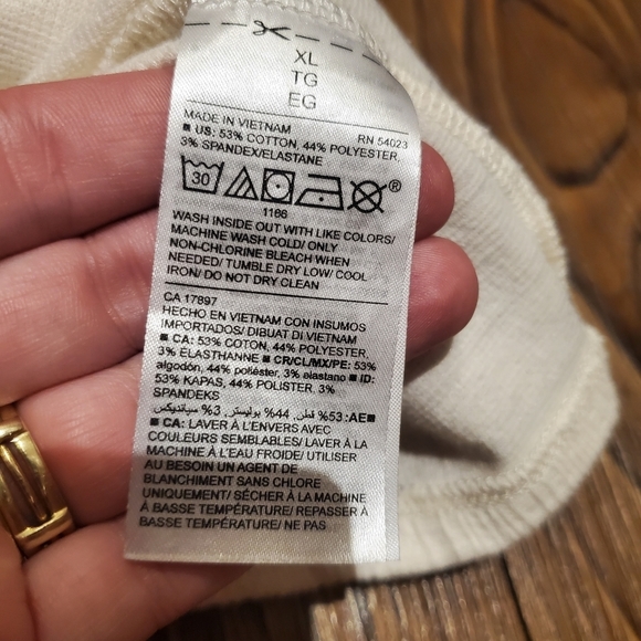 Old Navy Ivory Tank Top Faux Button Sleeveless Tie Boho Cotton Blend Neutral XL - Picture 5 of 8